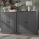 preview thumbnail 68 of 75, 100% Solid Wood Sideboard with Glass or Solid Wood Doors by Palace Imports - 64" x 35.75" Grey - Solid
