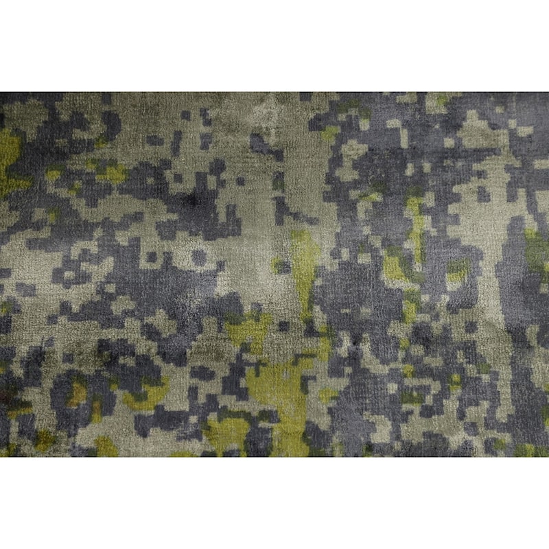 All-Over Abstract Oriental Area Rug Hand-Knotted Wool Carpet - 6'7"x 9'8"