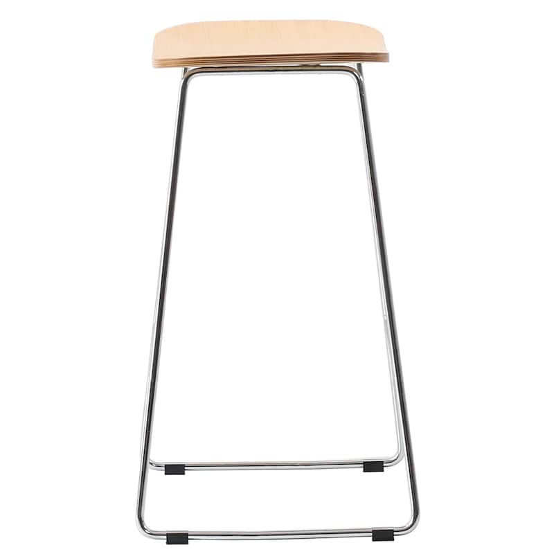 Melrose Modern Wood Saddle Seat Counter Stool by Set of 2 LeisureMod - 26"