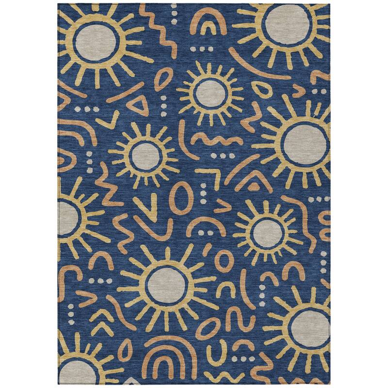 Machine Washable Indoor/ Outdoor Modern Sol Chantille Rug