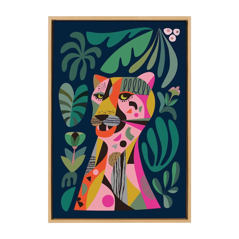 Kate and Laurel Sylvie Leopard Framed Canvas by Rachel Lee