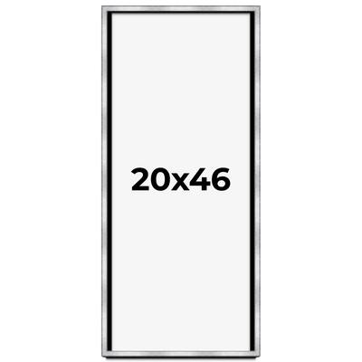 20x46 Shadow Box Frame Silver | 1.375 Inches Deep Real Wood