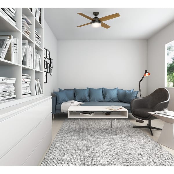 slide 2 of 18, Hunter 52" Dempsey Ceiling Fan w/LED Light Kit, Handheld Remote - Contemporary, Transitional Noble Bronze