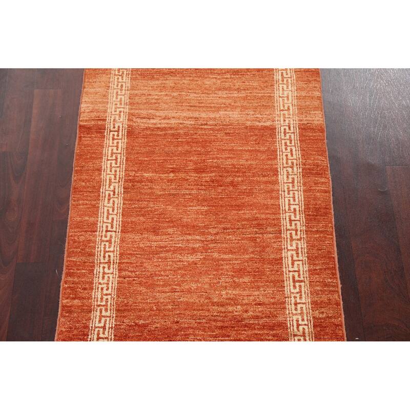 Geometric Gabbeh Kashkoli Oriental Runner Rug Hand-knotted Wool Carpet - 2'5" x 4'8"