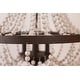 preview thumbnail 8 of 23, Oaks Aura Farmhouse Candle Style 4-Light Wood Ceiling Light Bohemia Beaded Wood Chandelier