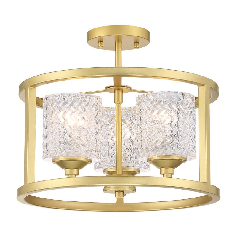 Moulins 3-light Modern Farmhouse Semi-Flush Mount Ceiling Lights with UL Certified - 15''