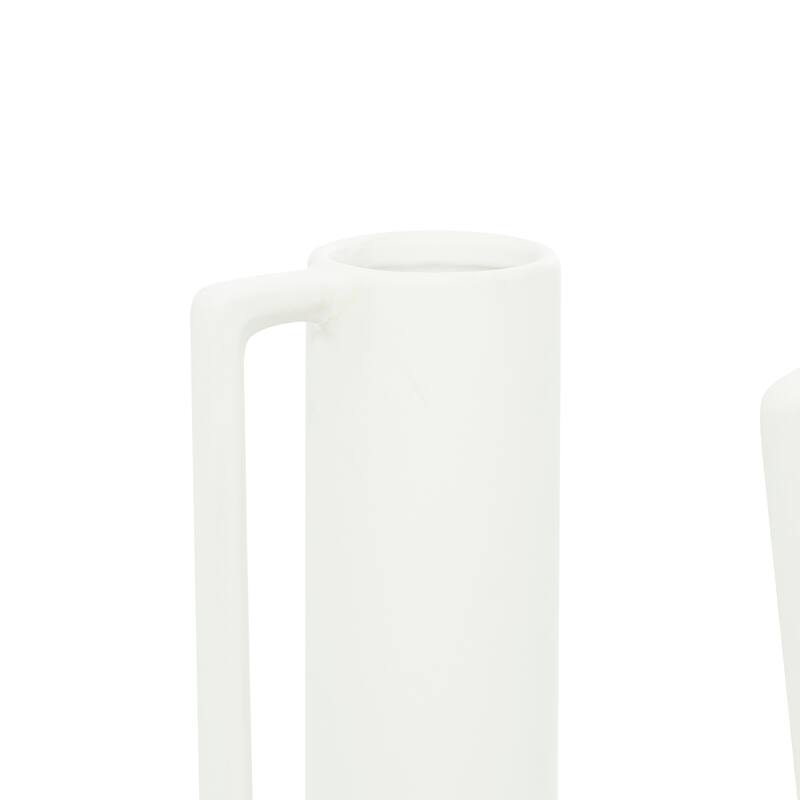 CosmoLiving by Cosmopolitan Ceramic Vase with Handles (Set of 3) - Black or White