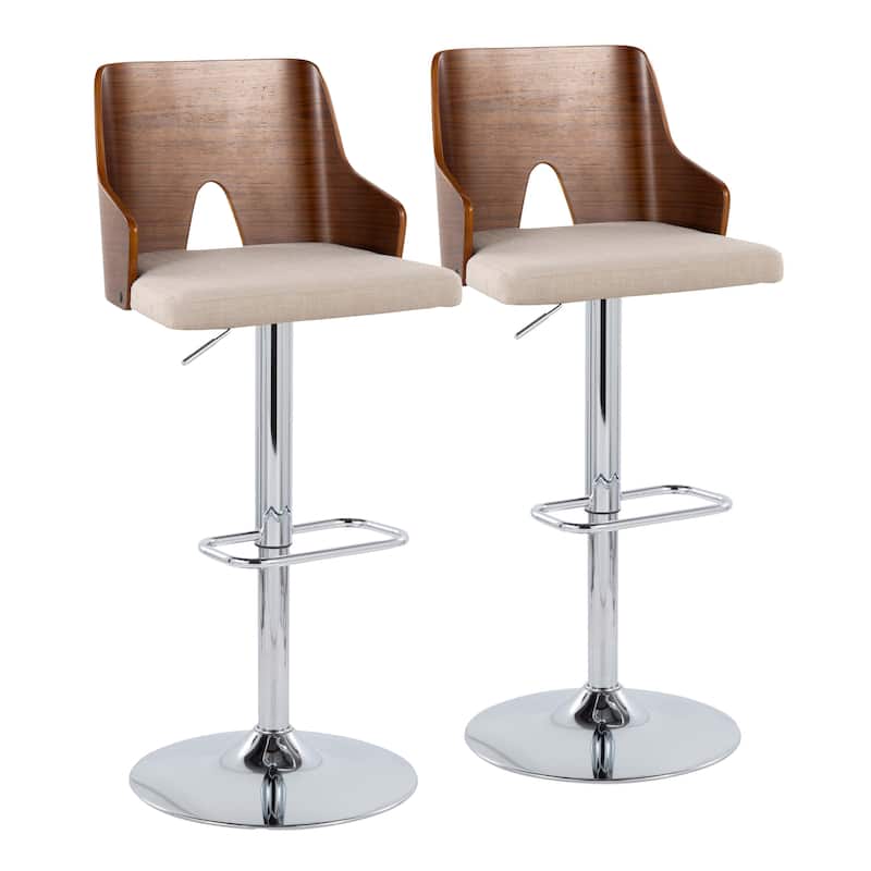 Carson Carrington Adrianna Adjustable Bar Stool with Rounded Rectangle Footrest (Set of 2)