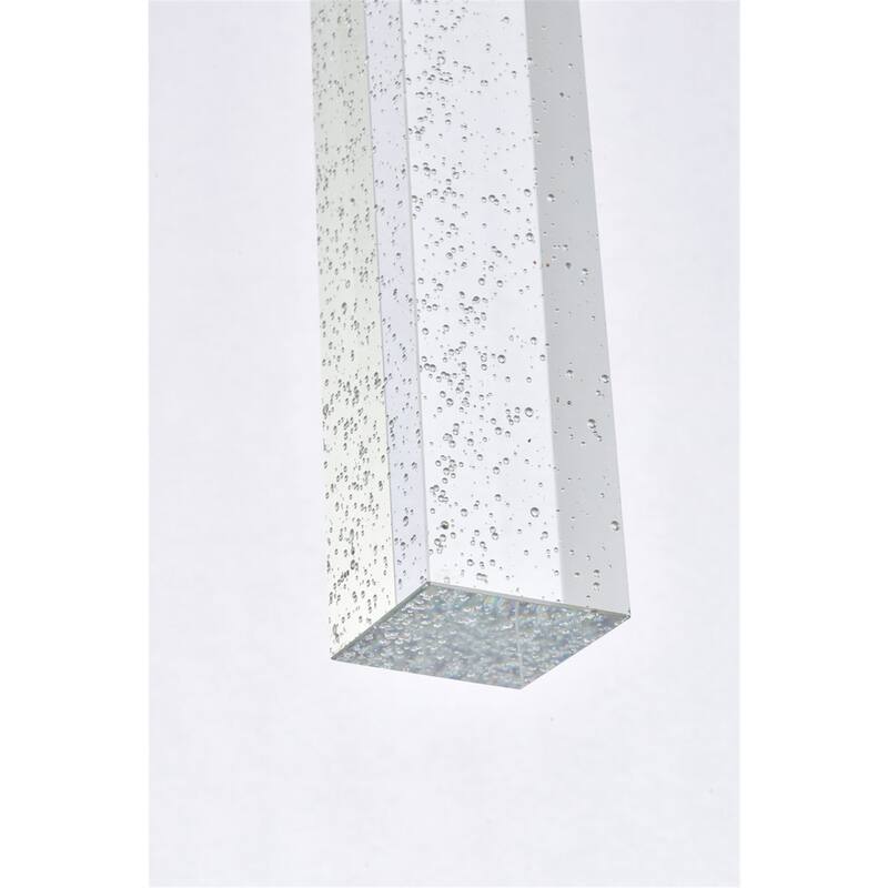 7-Light Pendant Light - Black Finish, Crystal Bar, Adjustable Height, Modern Chandelier for Dining Room - 24