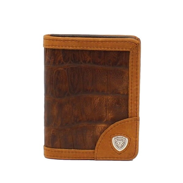 Shop Ariat Western Wallet Mens Money Clip Croco Overlay Logo Brown - shop ariat western wallet mens money clip croco overlay logo brown one size free shipping on orders over 45 overstock 15381638