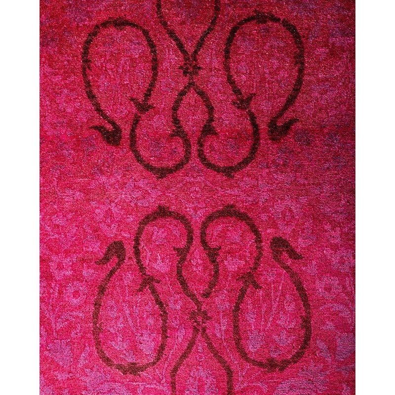 Fine Vibrance One-of-a-Kind Hand-Knotted Runner Rug - Pink, 5' 2" x 11' 4" - 5' 2" x 11' 4"