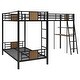 preview thumbnail 10 of 8, Metal Triple Bunk, L-Shaped Bunk Bed with Desk and Shelf