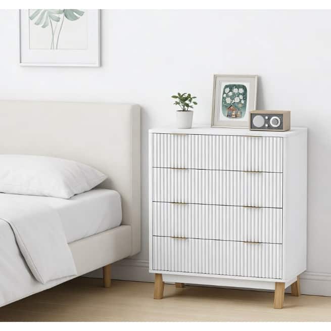 Contemporary Style Closet Dresser, 4 Drawer Double Dresser for Your Home