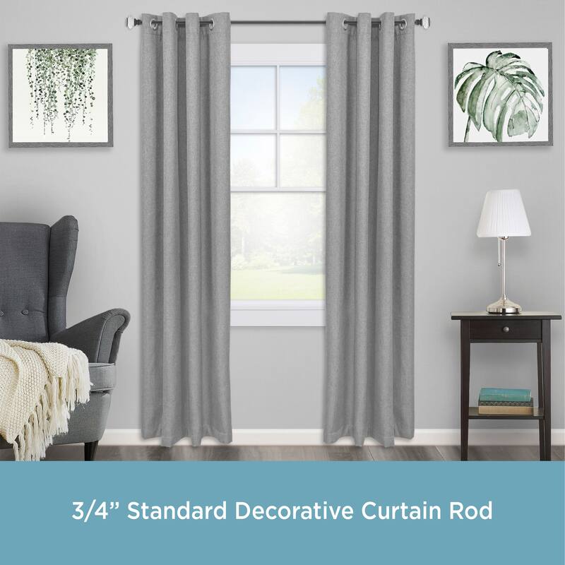 Kenney® Faith 3/4" Standard Decorative Window Curtain Rod, 36-66", Gunmetal