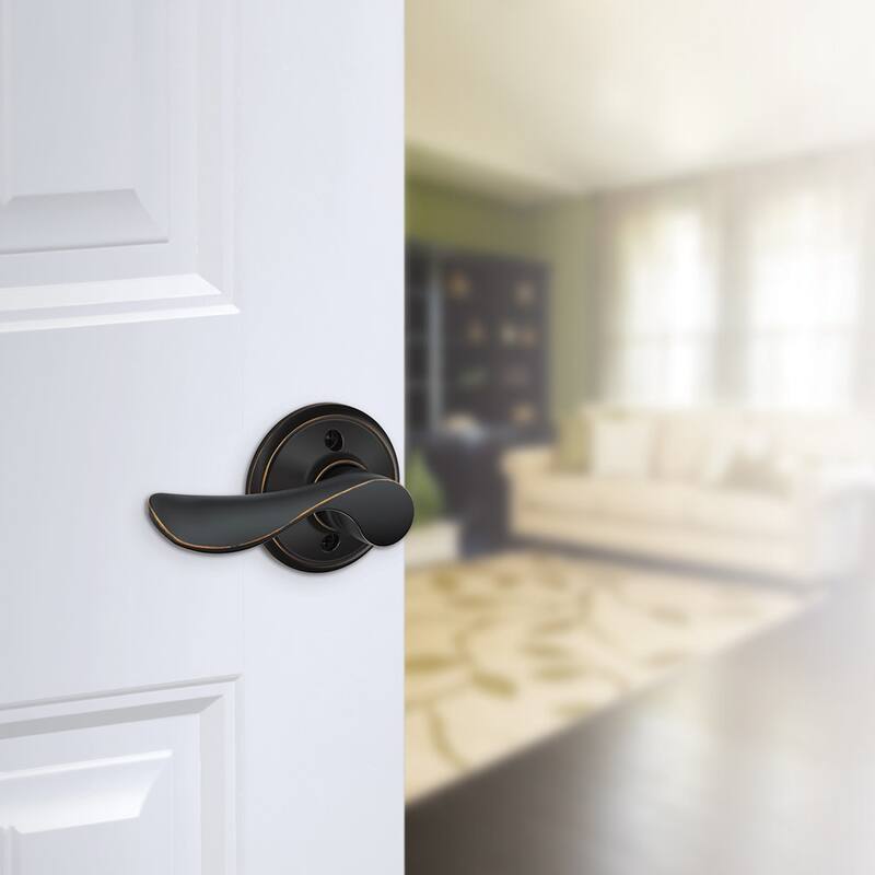 Schlage Champagne Left Handed Non-Turning One-Sided Dummy Door Lever