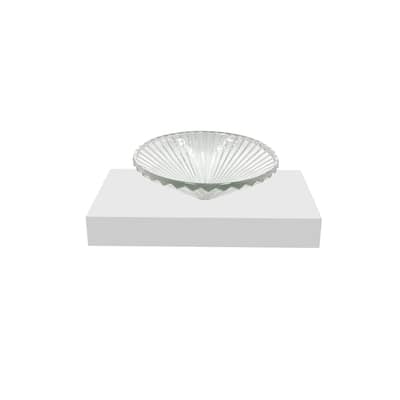 Decorative 20" Round Crystal Vessel Sinks With White Base