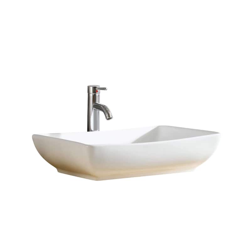 Fine Fixtures Vitreous China Oblong White Vessel Sink
