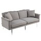 preview thumbnail 105 of 115, Velvet Loveseat Sofa Bed with 2 Pillows, Mid Century 2-Seat Couches Convertible Sofa Bed for Living Room, Bedroom,Office