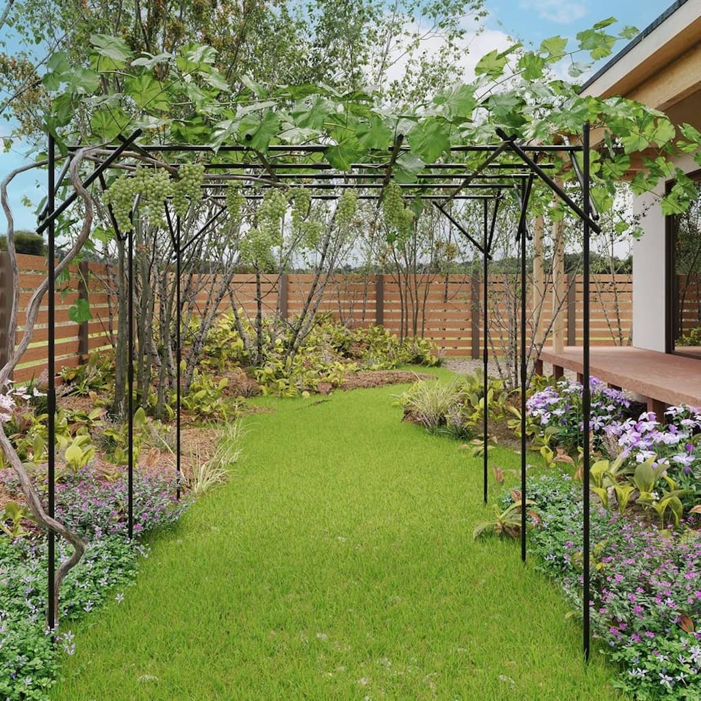 Outdoor Flattop Garden Arch Arbor Trellis for Climbing Plants