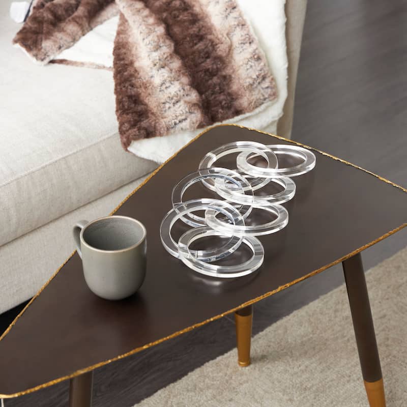 Clear Acrylic Plastic Chain Sculpture - Clear - Circular - 21" x 0" x 5"