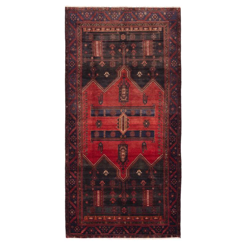ECARPETGALLERY Hand-knotted Konya Anatolian Black, Red Wool Rug - 4'11 x 10'0