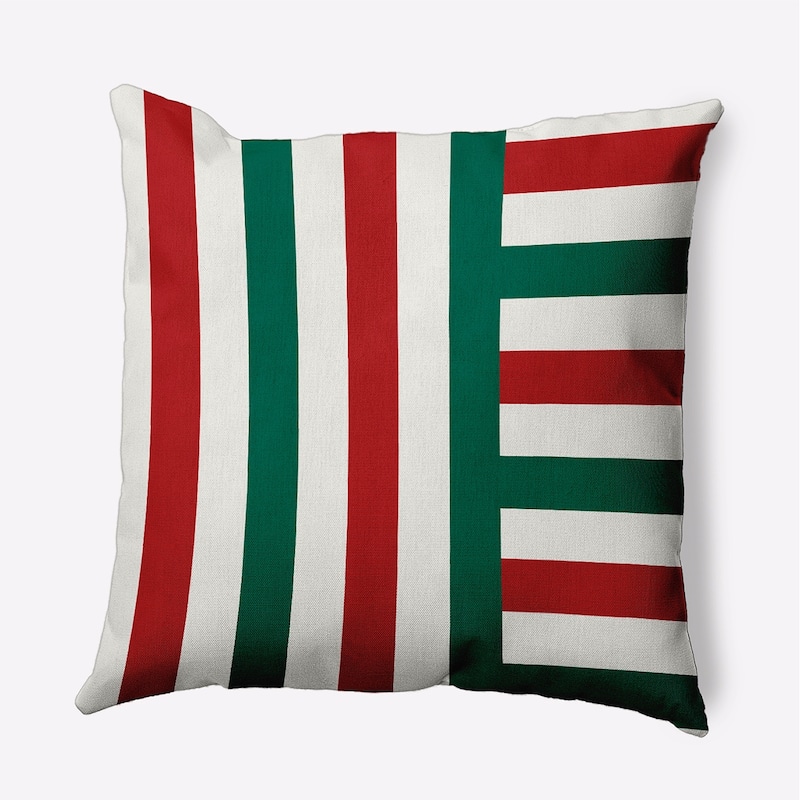 Christmas Stripes Accent Pillow - 20" x 20" - Forest Green