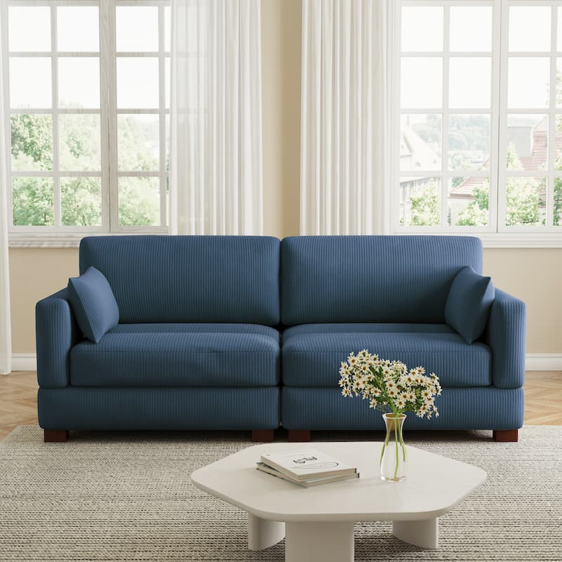 Corduroy Upholstered Modular Sectional Sofa for Living Room