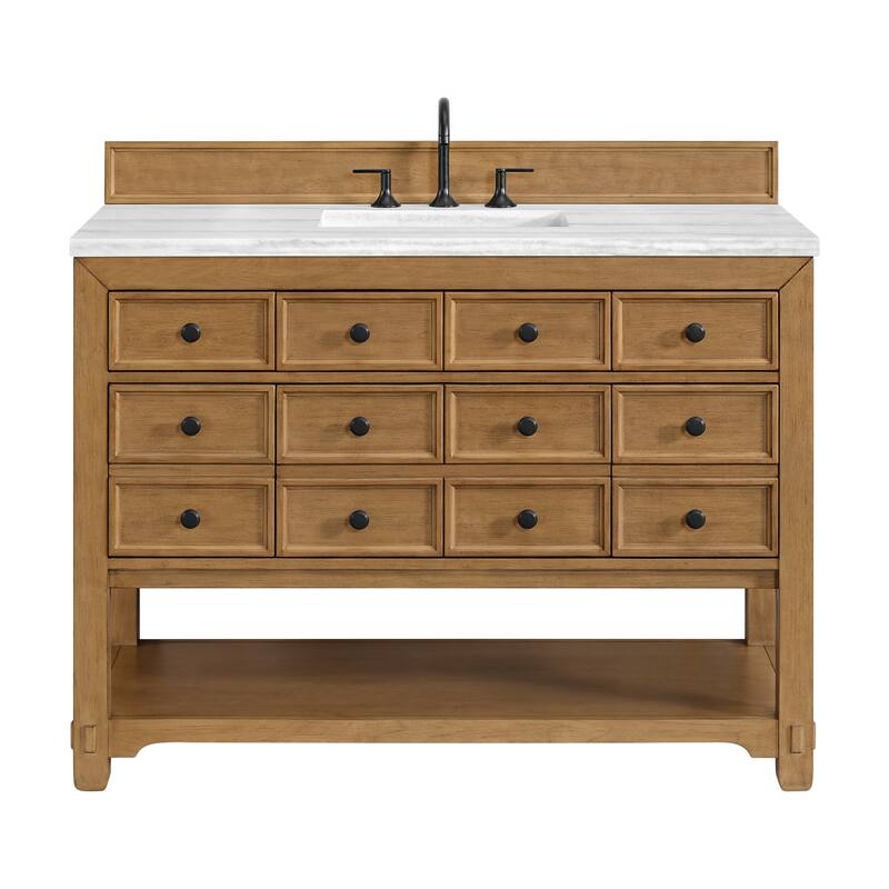 Malibu 48" Single Vanity, Amber Birch - Arctic Fall