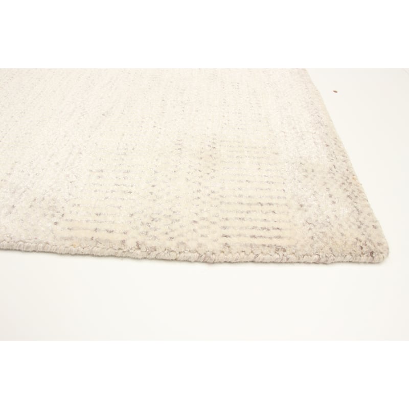 ECARPETGALLERY Hand Loomed Pearl Cream Viscose, Wool Rug - 2'0 x 2'11