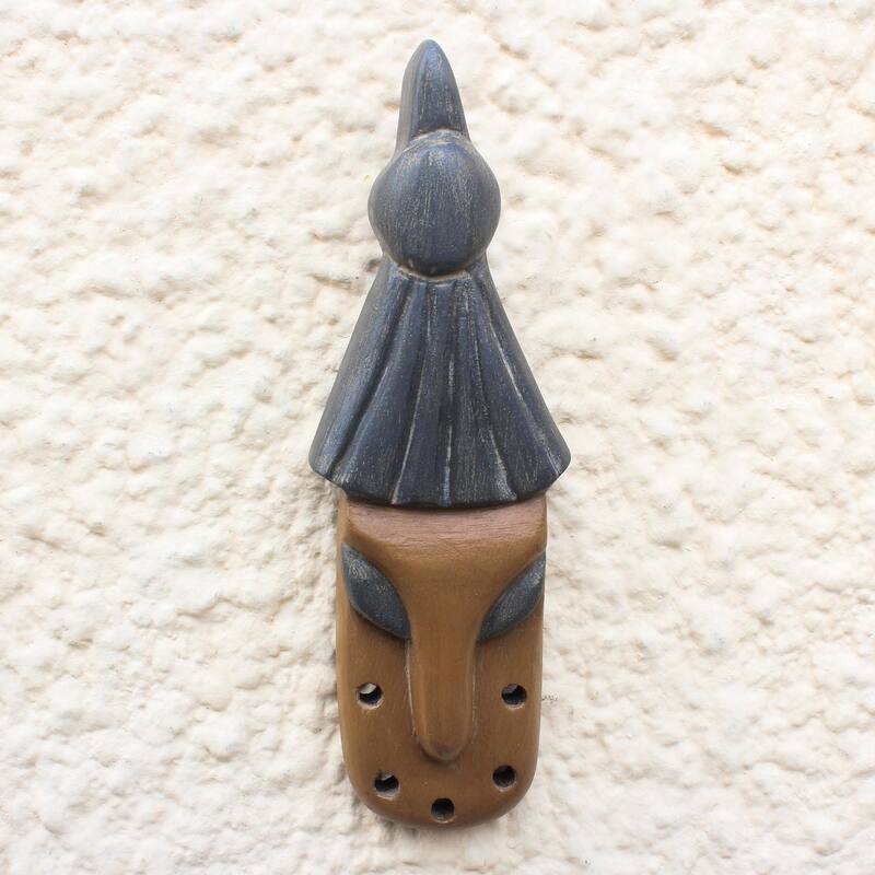 Novica Handmade The Hut African Wood Mask