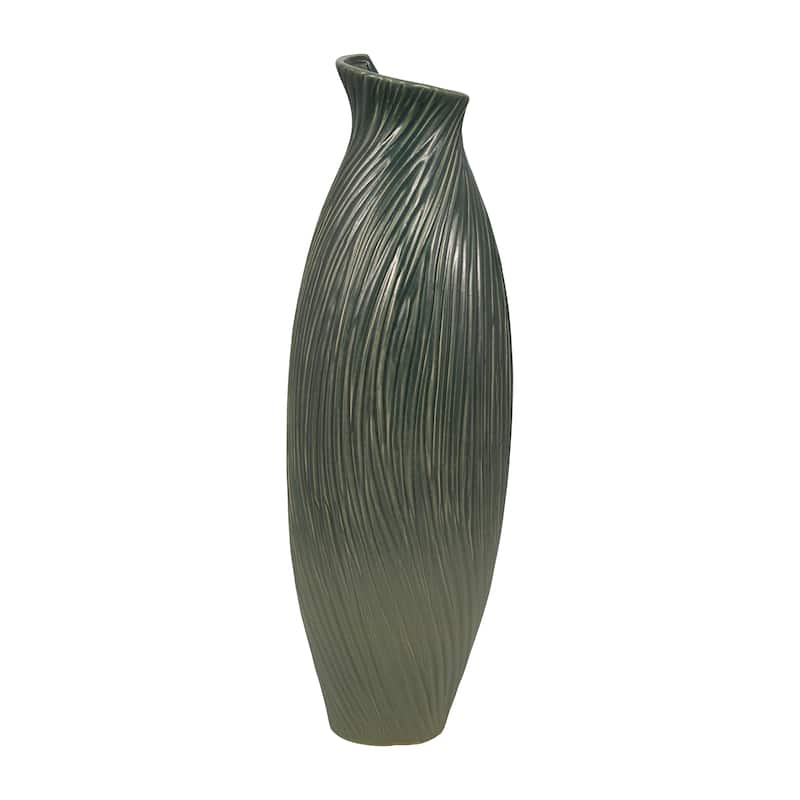 Ceramic Stylish Rubpert Contemporary Vase - Green