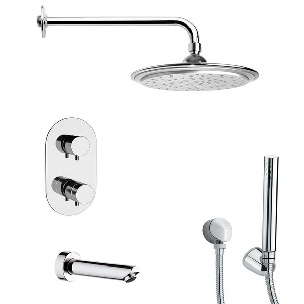 Nameeks TSH4407 Remer Shower Tub and Shower Trim Package with Single Function Rain Shower head and Hand Shower - Chrome