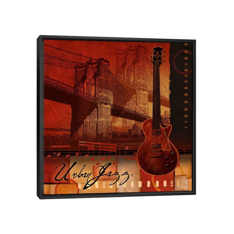 iCanvas "Urban Jazz" by Conrad Knutsen Framed Canvas Print - Black - 26x26