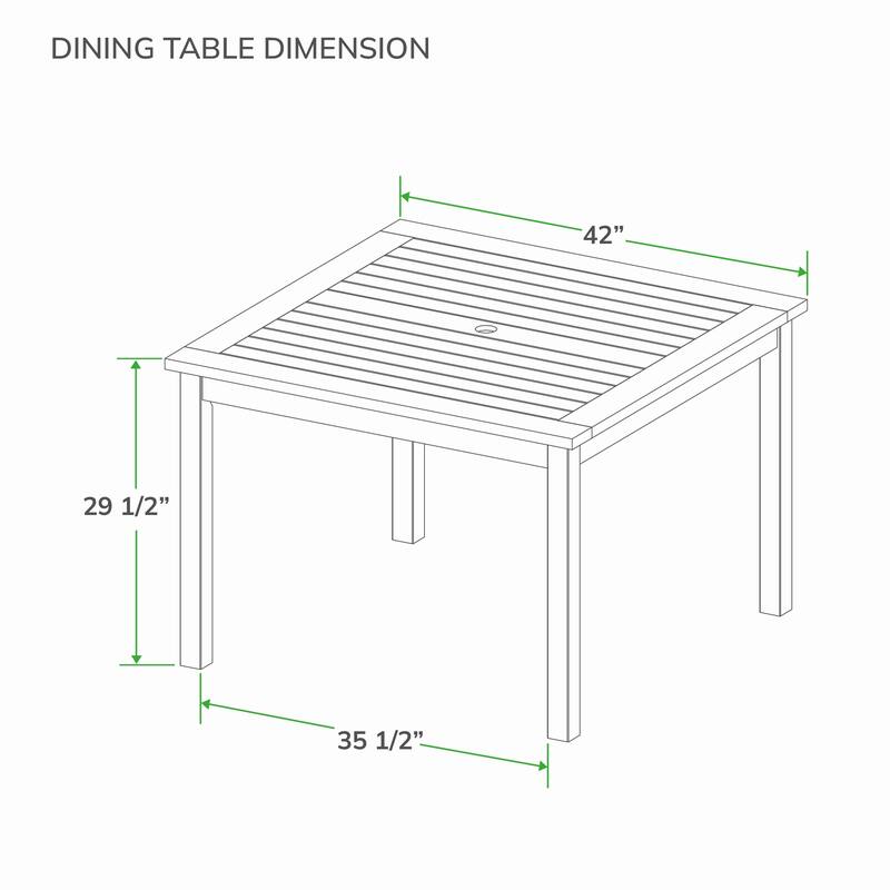 Cambridge Casual Chara 5-piece Teak Outdoor Dining Set with Rectangular Dining Table