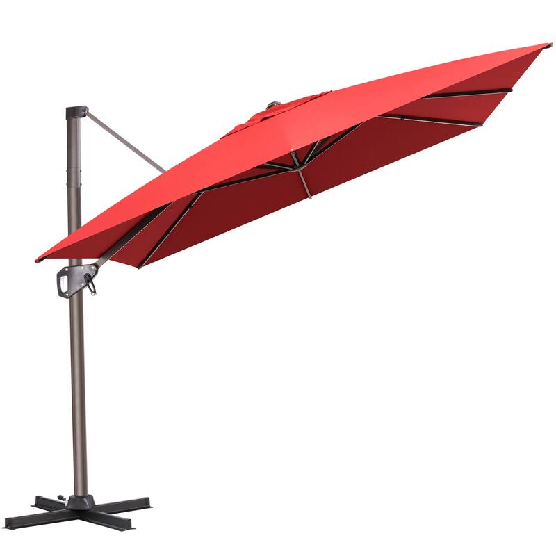 11 x 9 FT Rectangle Outdoor Premium Patio Cantilever Offset Umbrella