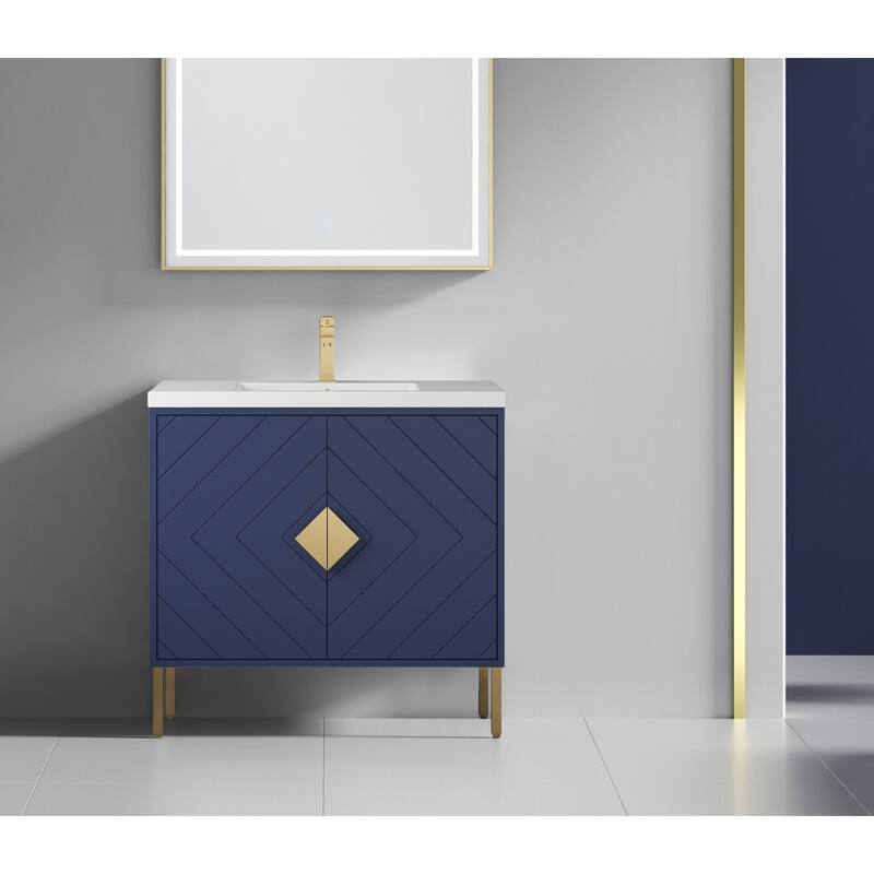 36" Tennant Brand Modern Style Navy Blue Eileen Bathroom Sink Vanity
