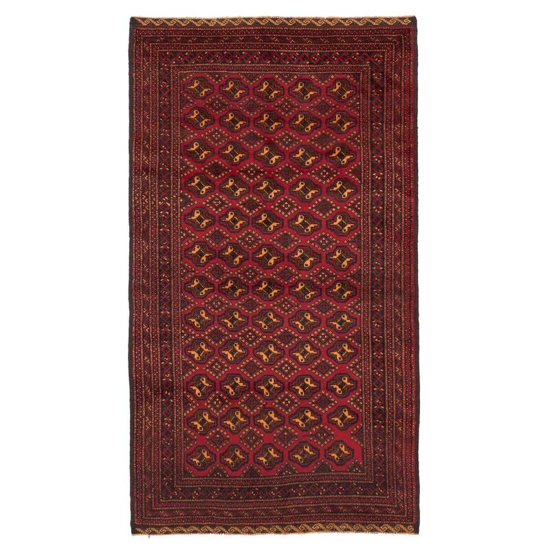 ECARPETGALLERY Hand-knotted Teimani Red Wool Rug - 3'8 x 6'8