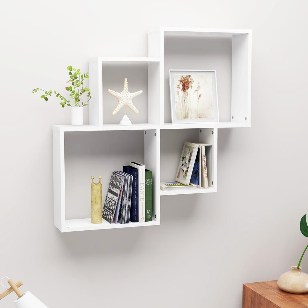 vidaXL Wall Cube Shelf Chipboard Home Floating Shelf Wall Rack Multi Colors