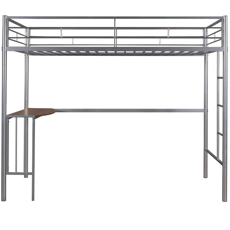 Twin Over Full Metal Bunk Bed with Desk