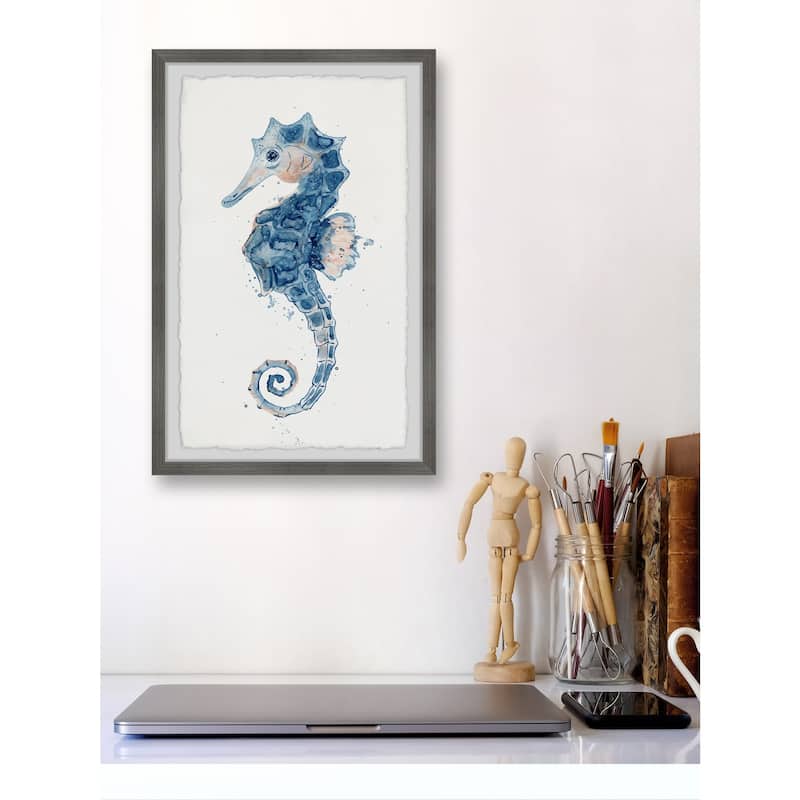 The Little Seahorse Framed Wall Art, Coastal Serenity - Tranquil Ocean-Inspired Wall Décor