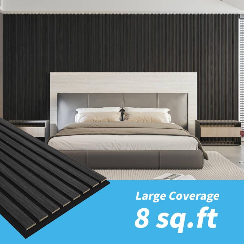 4pcs 23.6"x11.8" MDF Slat Wall Paneling Cover 8 Sq.Ft.