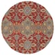 SAFAVIEH Heritage Oriental Hand-tufted Wool Area Rug - 6' Round - Red/Green