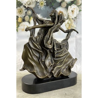 Gemini Twin Dancer Girls Bronze Statue Sculpture Figure Vitaleh Original 11 Inches X 10 Inches