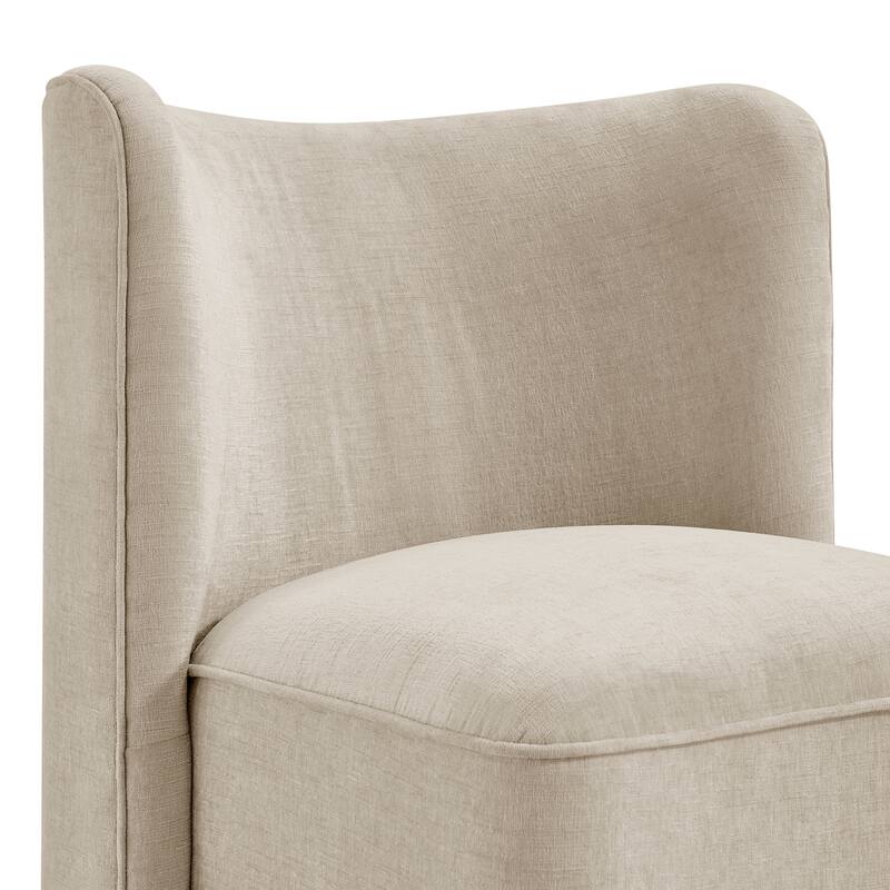 NPD Furniture Morraine Chenille Dining Chair with Casters