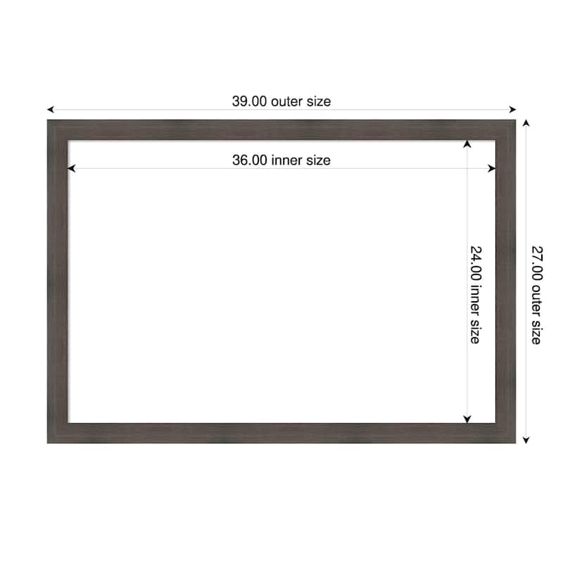 Amanti Art Hardwood Chocolate Narrow Framed Dry Erase Magnetic Board - 39 x 27 in - Hardwood Chocolate Narrow