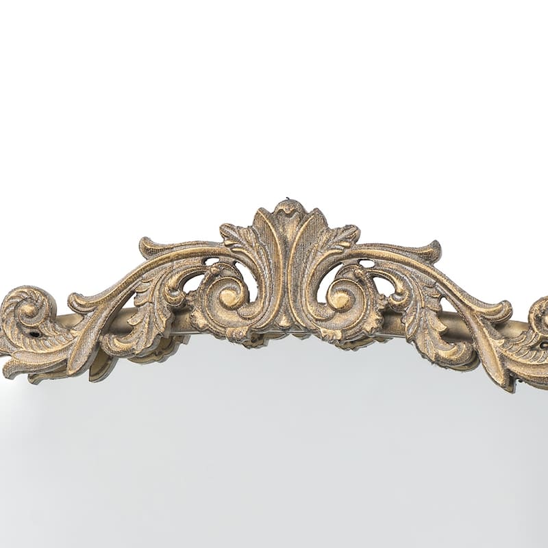 24" x 42" Gold Arch Mirror, Baroque Inspired Wall Decor for Room