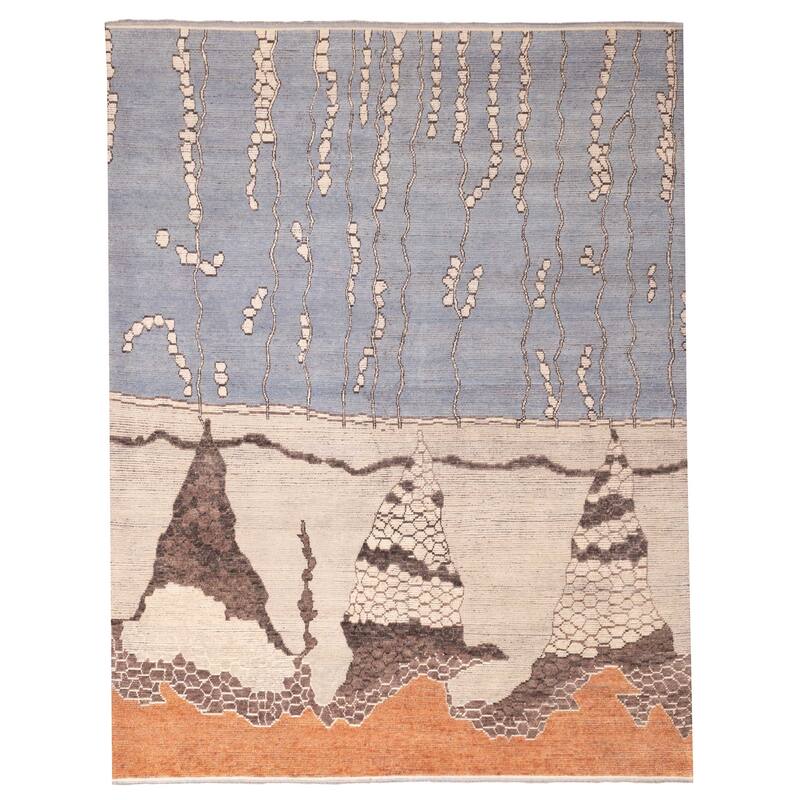 ECARPETGALLERY Hand-knotted Pak Finest Marrakesh Light Denim Blue Wool Rug - 9'5 x 12'1