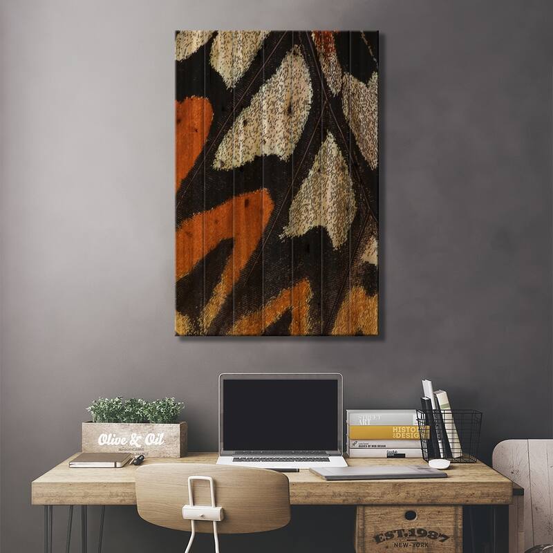 Butterfly Wing Macro-Photography XII Print On Wood by Darrell Gulin - Multi-Color