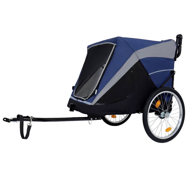 2-In-1 Bike Trailer & Push Cart For Pets-Quick Release Wheel,Pockets And Storage Bag,Holds Pets Up To 88 Lbs