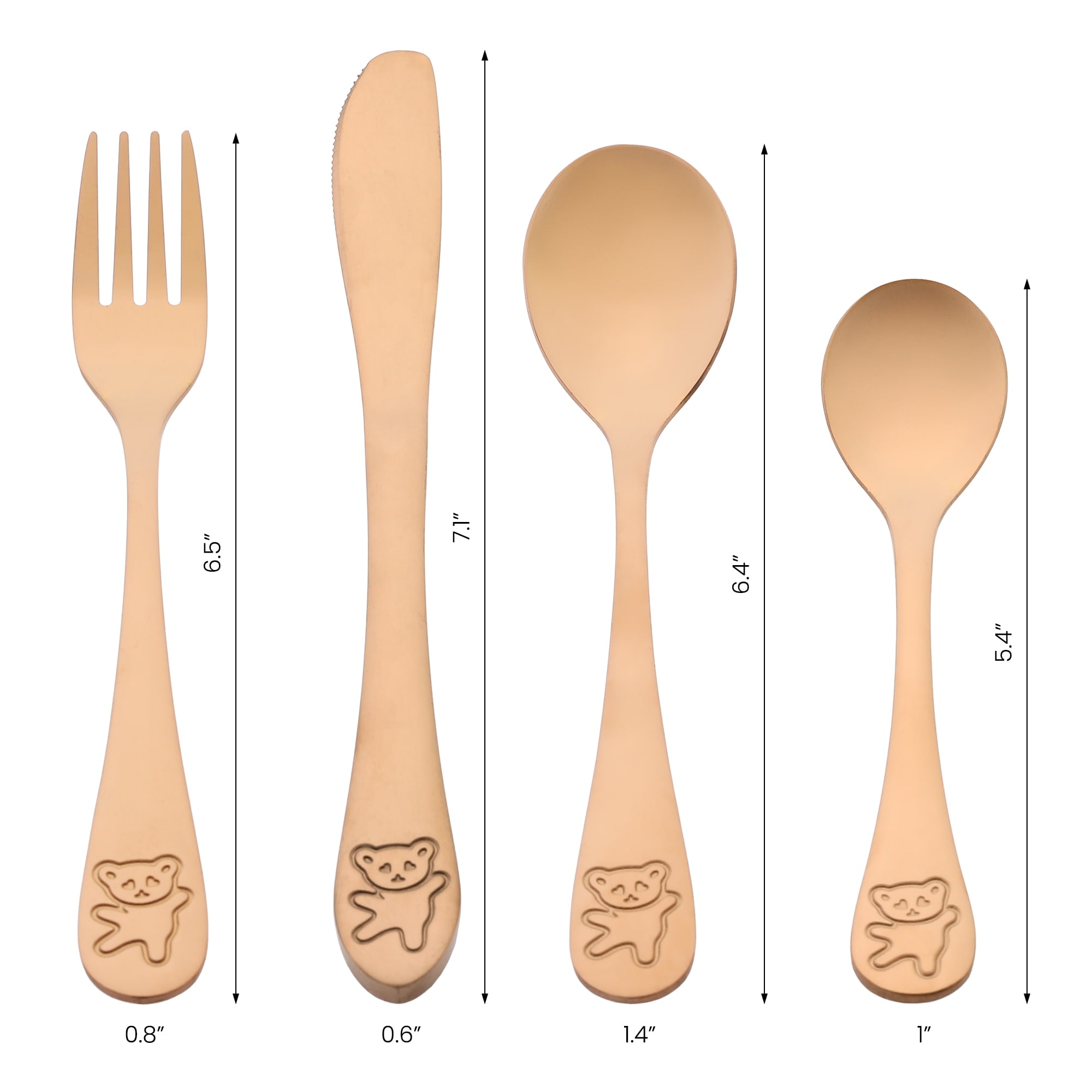 4 Pcs Flatware Set, Stainless Steel Silverware with Knife, Mirror Polished Cutlery Set, Serving Utensils Set for Kitchen - 4 PCS